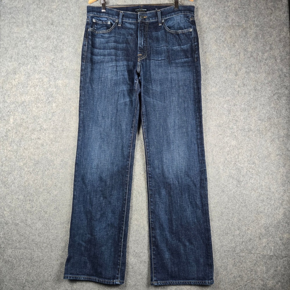 Lucky Brand 361 Vintage Straight Jeans Mens 34x32 Dark Wash Denim Classic Casual